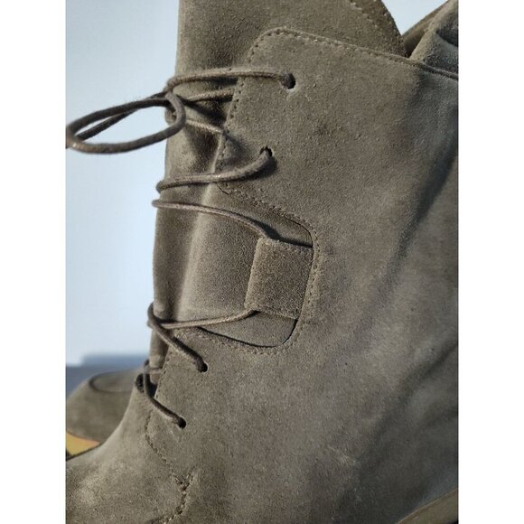 STUART WEITZMAN Women's Greater Combat Platform Hiker Boots Olive Green Suede No - Picture 11 of 16